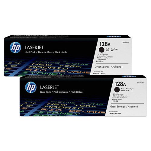 CE320AD 2PK 128A BLACK TONER CARTRIDGE