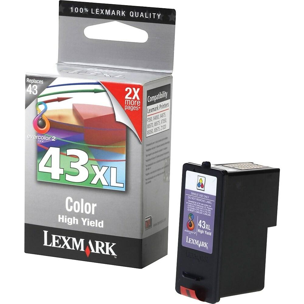 Lexmark 43XL Colour Ink Cartridge, High-Yield (18Y0143)