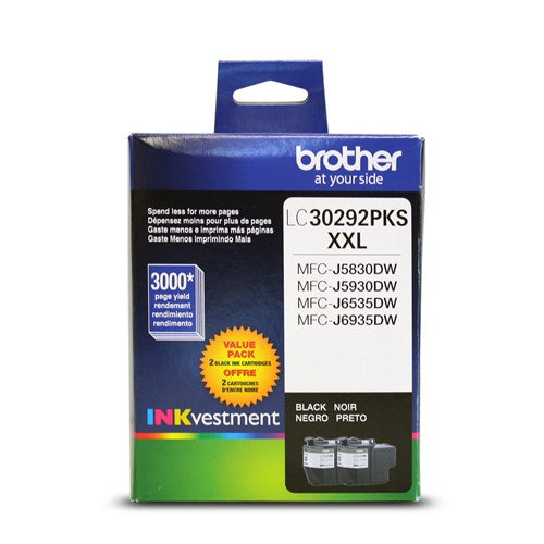 Brother LC3029 - Twin Pack Original Black Ink Cartridge Extra High Yield