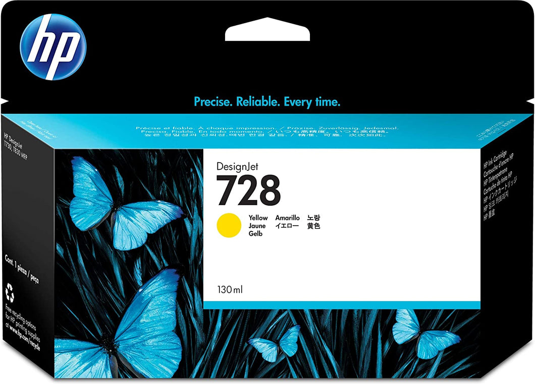 HP #728 130ML YELLOW INK CARTRIDGE F9J65A