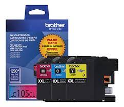 Brother LC105 3PKS Original Color Ink Cartridge Combo Extra High Yield C/M/Y