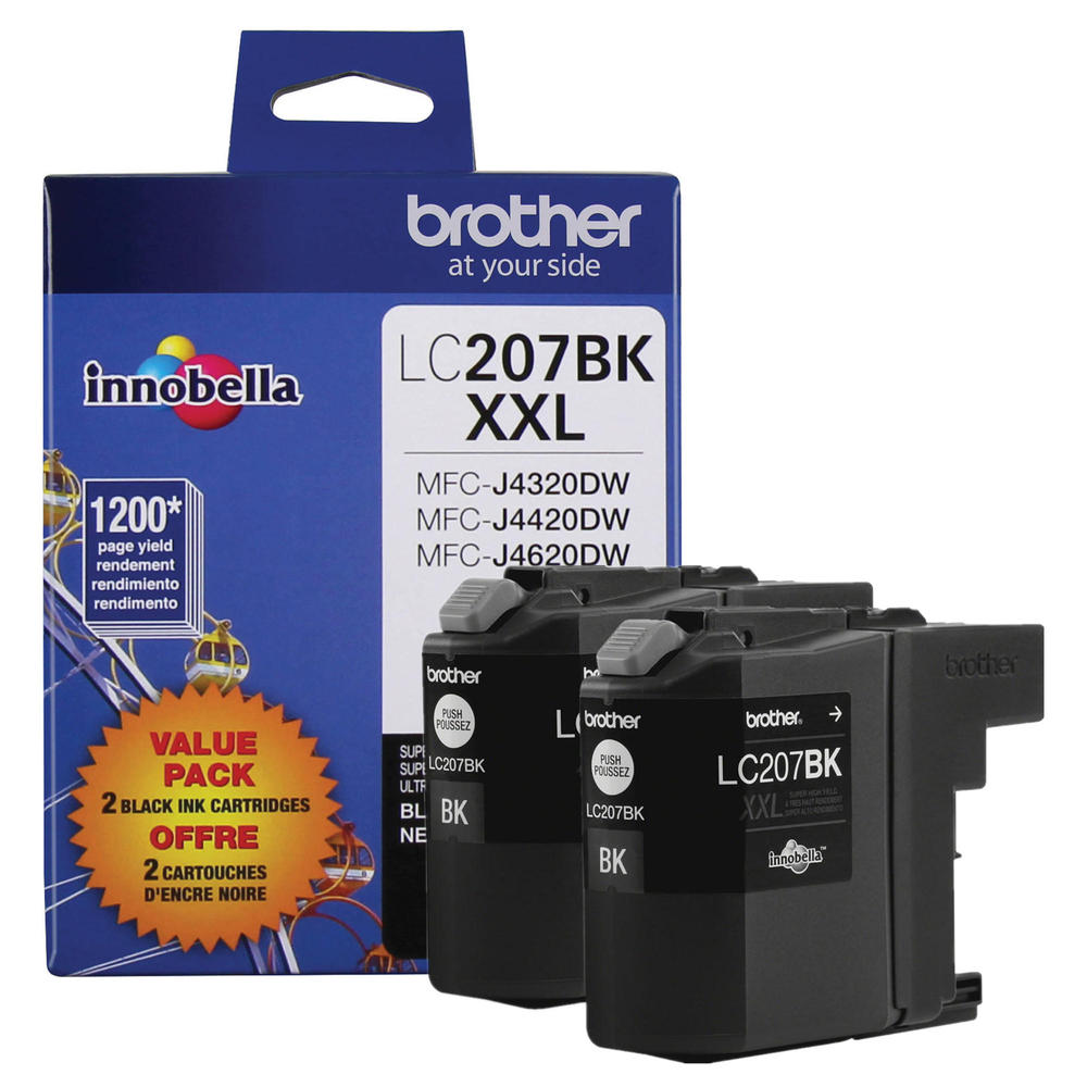 Brother LC207 Original Black Ink Cartridge Extra High Yield -Twin Pack