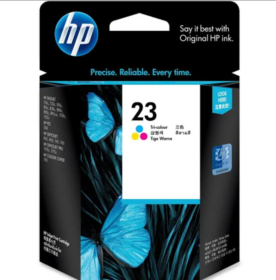 HP #23 TRI-COLOR INK CARTRIDGE C1823D