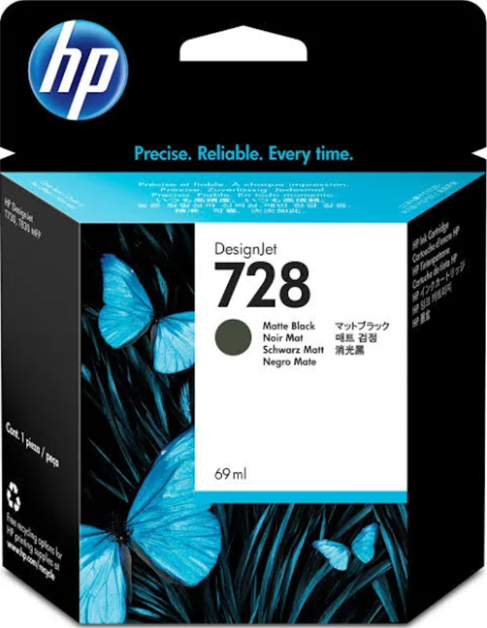 HP #728 MATTE BLACK INK CARTRIDGE F9J64A
