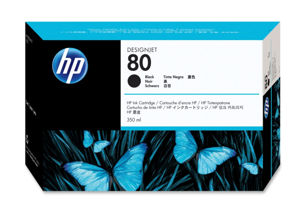 HP #80 BLACK INK CART 350ML C4871A