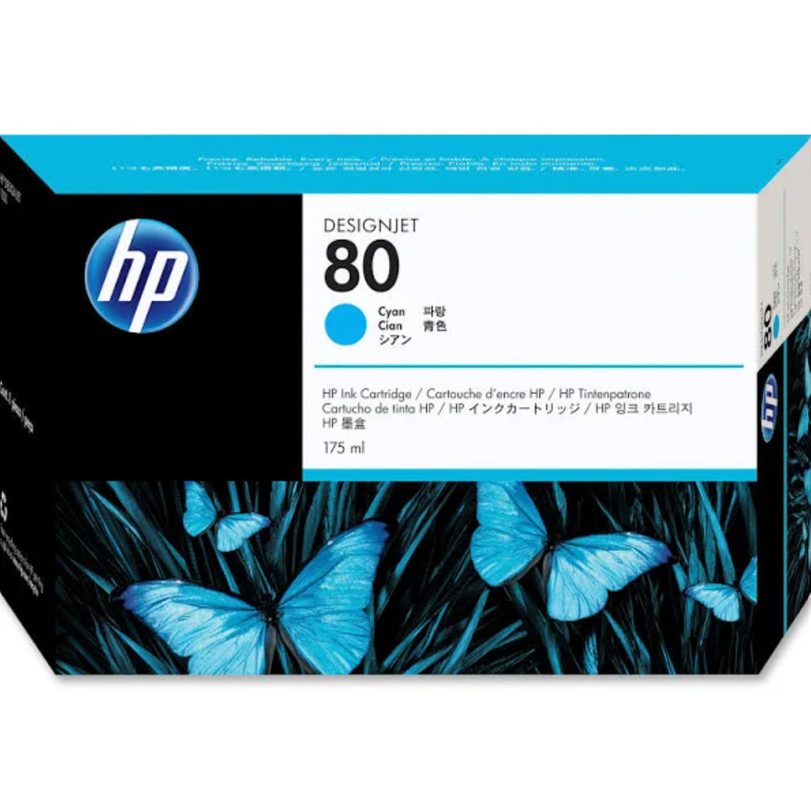 HP #80 CYAN INK CART 175ML C4872A