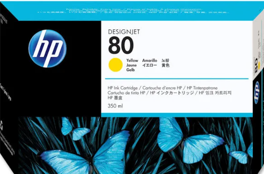 HP #80 YELLOW INK CARTRIDGE C4848A