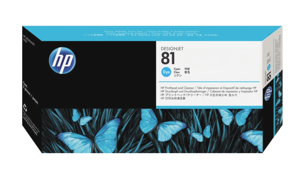 HP #81 CYAN DYE PRINTHEAD & CLEANER C4951A