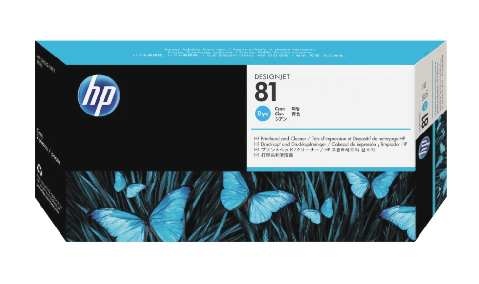 HP DesignJet 81 Light Cyan Dye Ink Cartridge (C4934A)