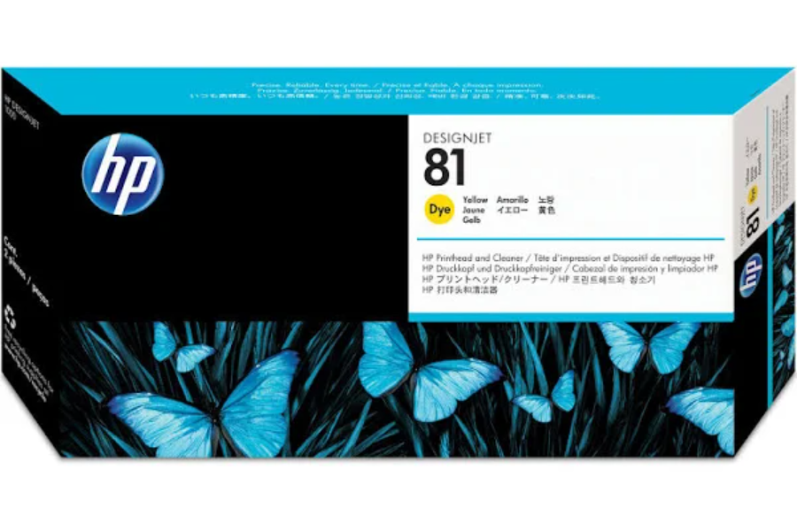 HP DesignJet 81 Yellow Dye Printhead and Cleaner (C4953A)