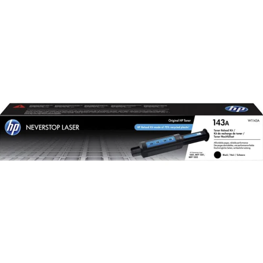 HP 143A BLACK ORIGINAL NEVERSTOP TONER RELOAD KIT W1143A