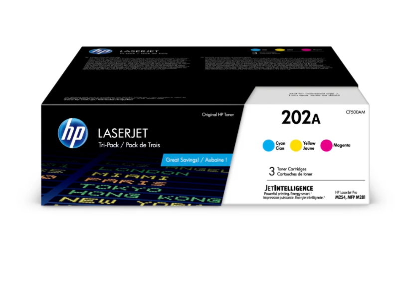 HP 202A (CF500AM) CYM Original LaserJet Toner Cartridges