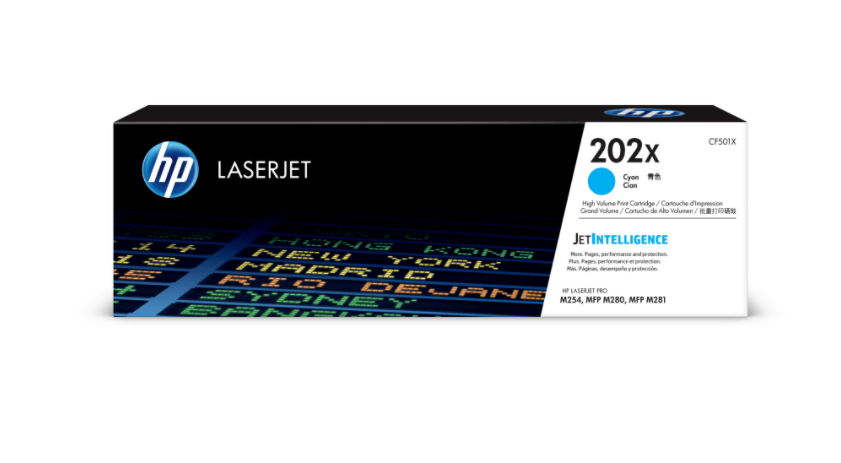 HP 202X (CF501X) High Yield Cyan Original LaserJet Toner Cartridge