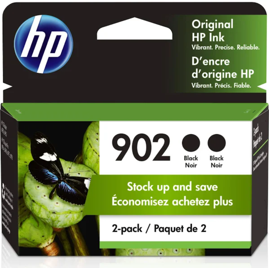 2PK 902 BLACK ORIGINAL INK CRTG