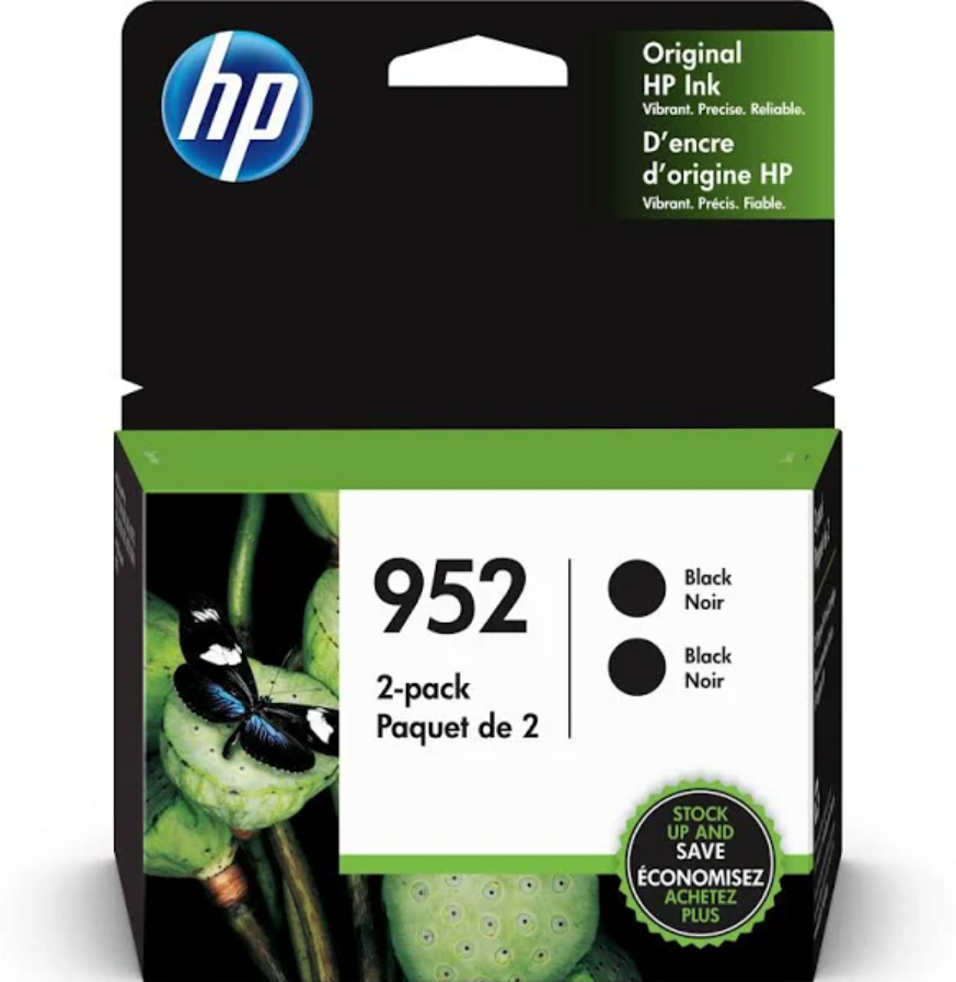 2PK 952 BLACK ORIGINAL INK CRTG
