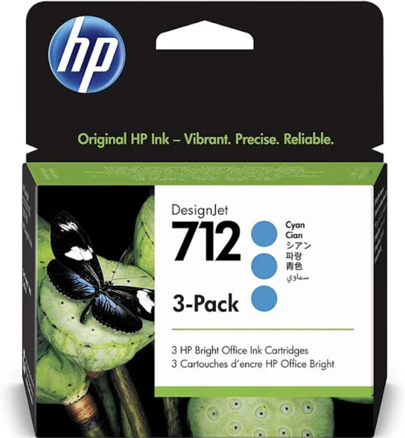 3PK 712 CYAN INK CARTRIDGE