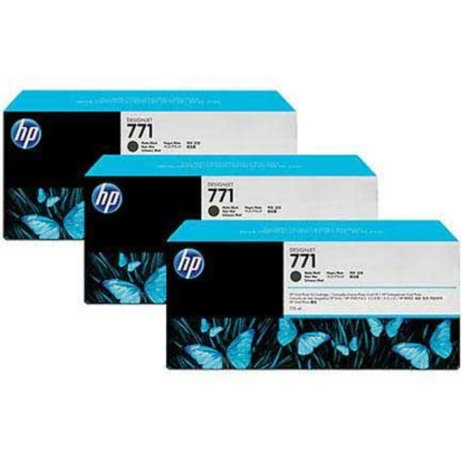 3PK 771A MATTE BLACK INK CART