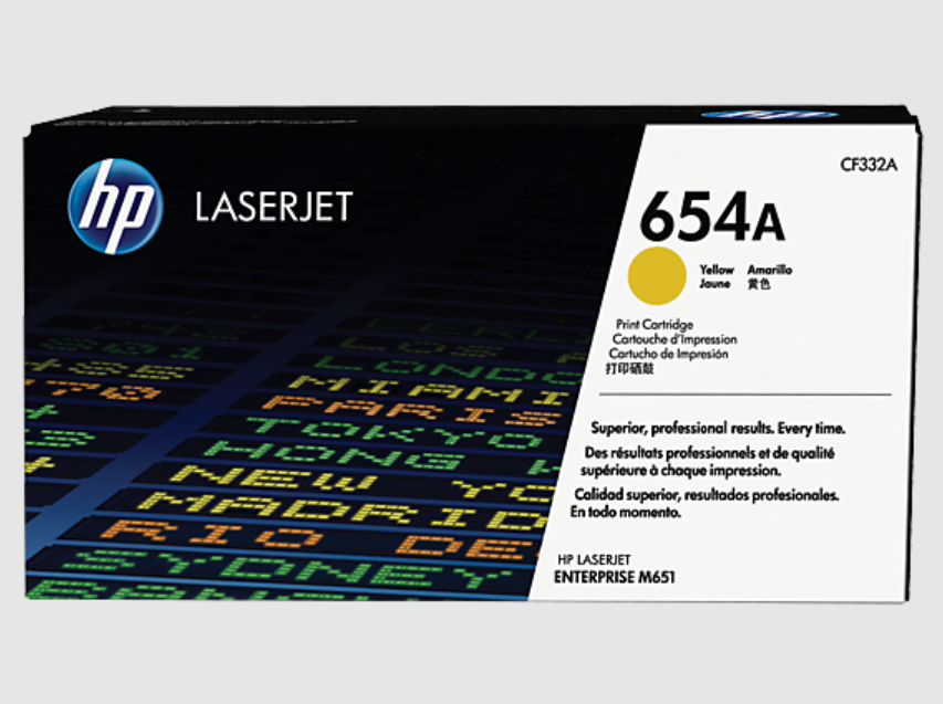CF332A 654 YLW TONER CARTRIDGE