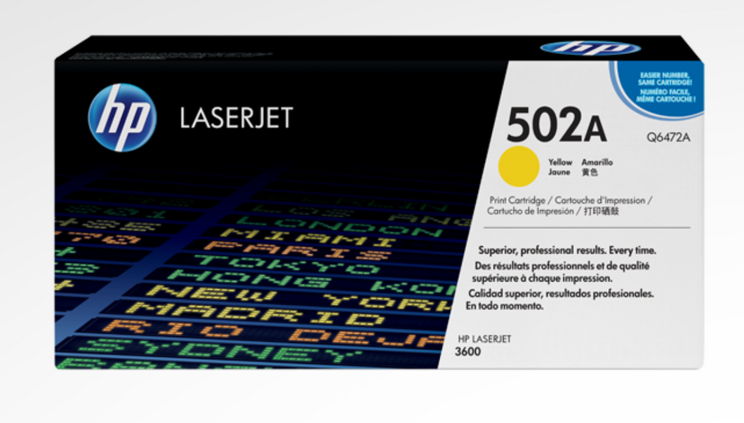 HP Colour LaserJet 3600, 3600N, 3600DN (HP 502A) - Toner Cartridge, Yellow Cross