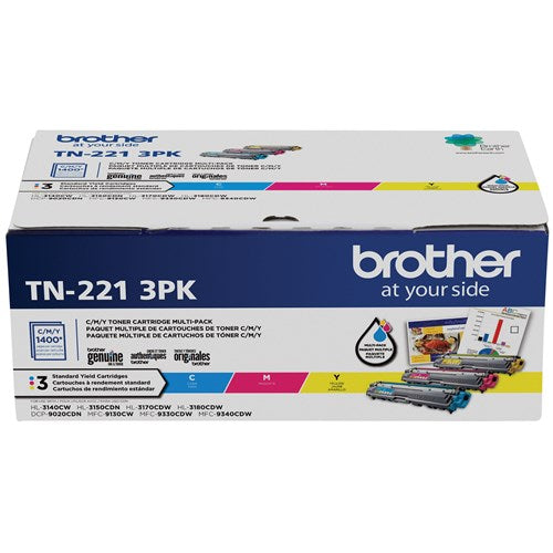 Brother TN221 Original Toner Cartridge Combo C/M/Y