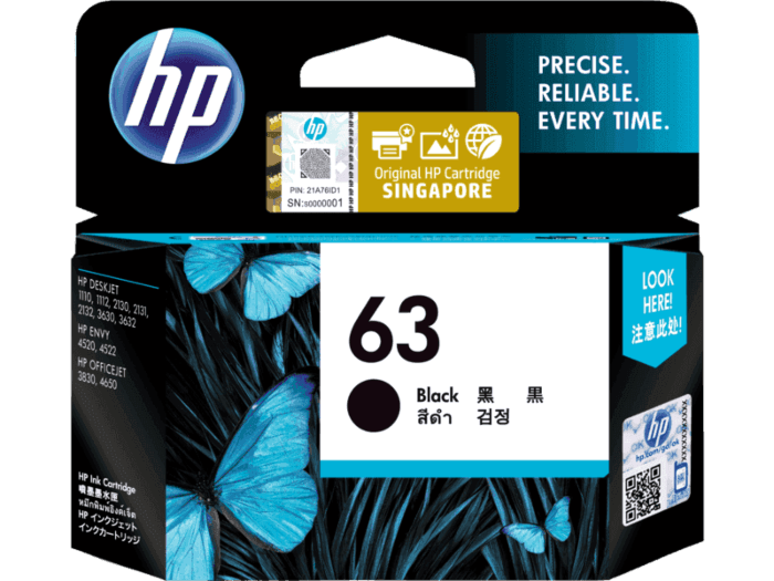 63 BLACK ORIGINAL INK CARTRIDGE F6U62AN